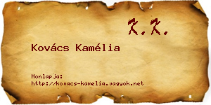 Kovács Kamélia névjegykártya